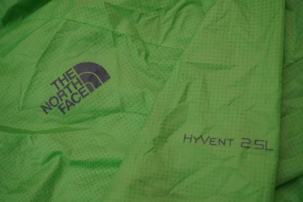 The North Face Jacket Mens Large Green HyVent Hooded Waterproof Rain 2.5L